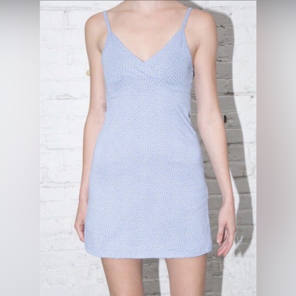 NWT brandy melville light blue floral mini dress
